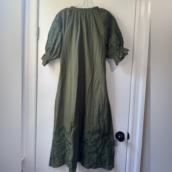 Julia Amory Zoe Coatue Army Green Floral Dress - mordernwear.com Julia Amory Zoe Coatue Army Green Floral Dress - mordernwear.com